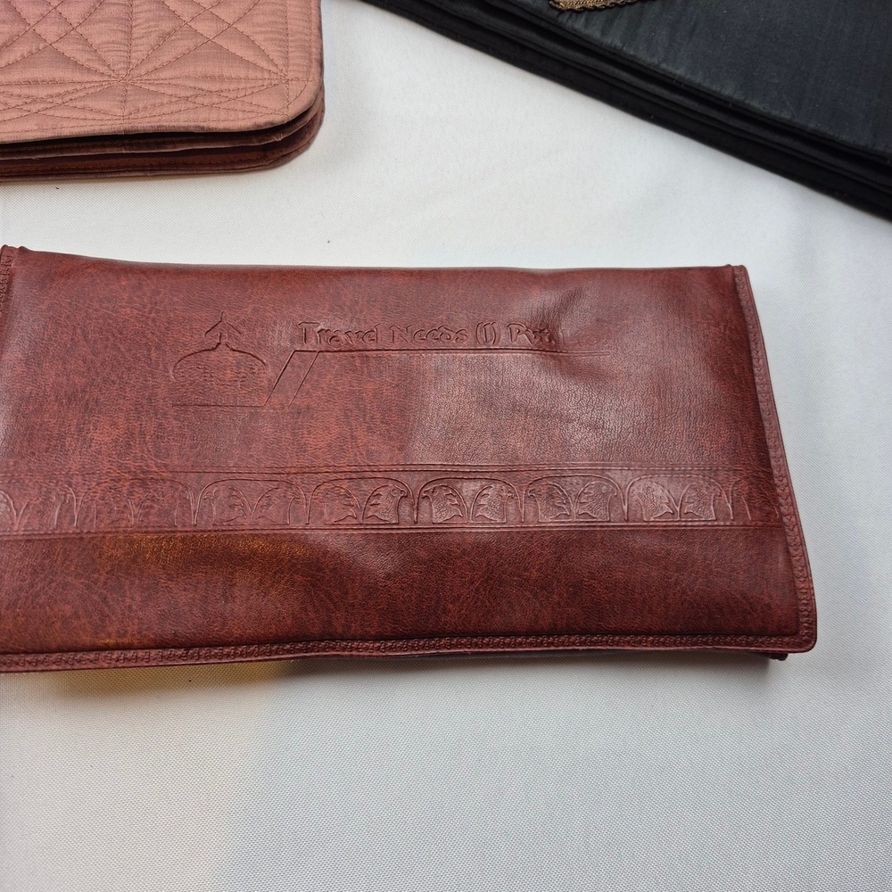 Vtg Clutch Purse Lot 9pc Beaded Eelskin Look Brocade Travel Cosmetic Retro Mix‎ - Picture 6 of 12